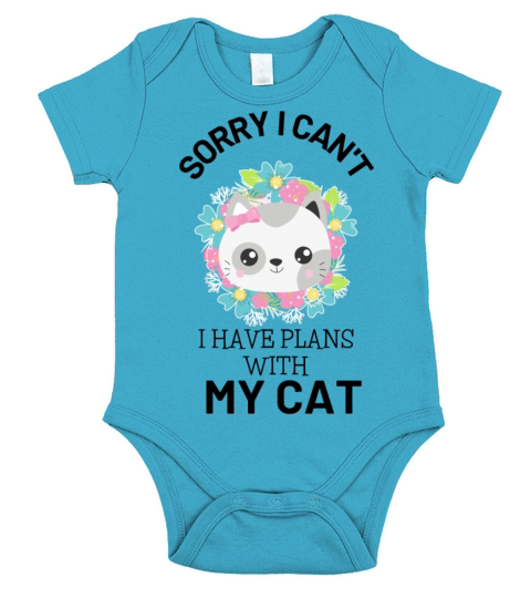 sorry i cant have plans with my cat Short Sleeve Baby One-Piece