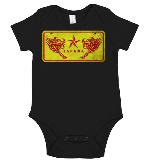 Spain Bull Vintage Sign Short Sleeve Baby One-Piece