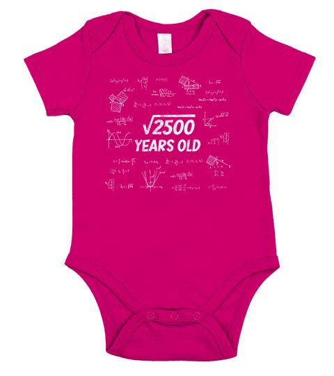 Square Root Of 2500 - 50th Birthday Math Nerd Short Sleeve Baby One-Piece