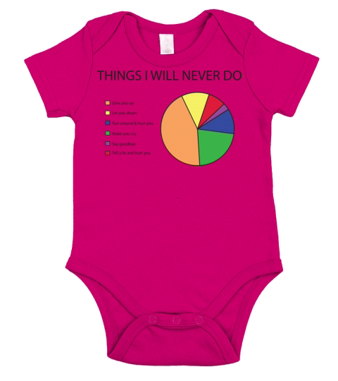 Things I will never do pie chart Short Sleeve Baby One-Piece
