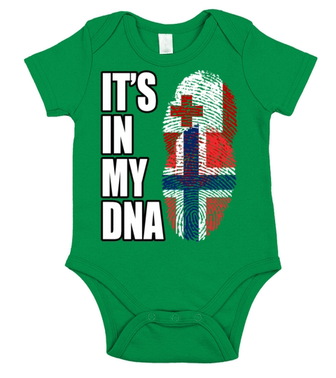 Tongan And Norwegian Mix Heritage DNA Flag Short Sleeve Baby One-Piece