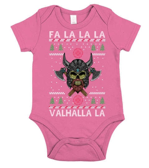 Ugly Christmas Funny Quote Design Fa-La-La Valhall Short Sleeve Baby One-Piece