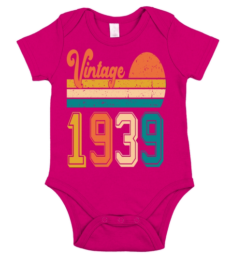 Vintage 1939 birthday gift Short Sleeve Baby One-Piece