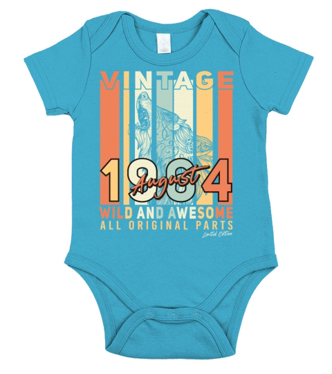 Vintage 1964 August Short Sleeve Baby One-Piece