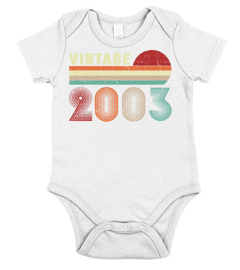 Vintage 2003 Boys Girls 19 Years Old 19th Birthday Short Sleeve Baby One-Piece