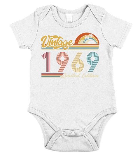 Vintage "Limited Edition" Vintage 1969 Birthday Short Sleeve Baby One-Piece