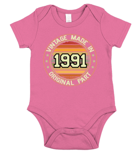 Vintage Made In 1991 Original Part Birthday 1991 Short Sleeve Baby One-Piece