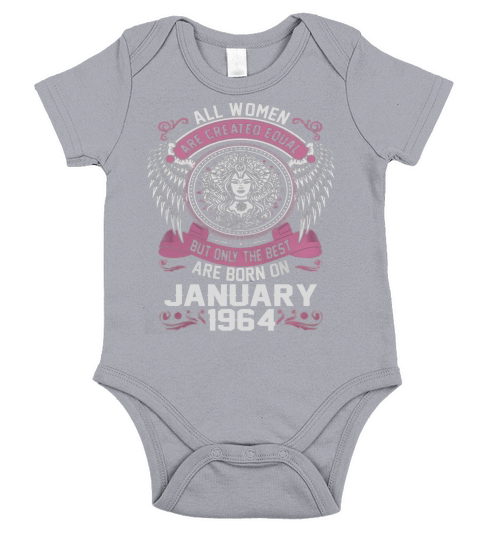 Women are born on January 1964 Short Sleeve Baby One-Piece