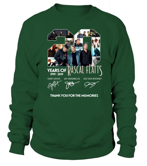 20 Years Of Rascal Flatts 1999 2019 Thank You For The Memories Signatures shirt Sweatshirt Unisex
