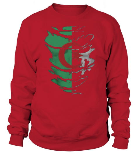 Algerian Flag see Muscles through Ripped International Sweatshirt Unisex