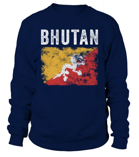 Bhutan Flag Distressed - Bhutanese Flag Sweatshirt Unisex