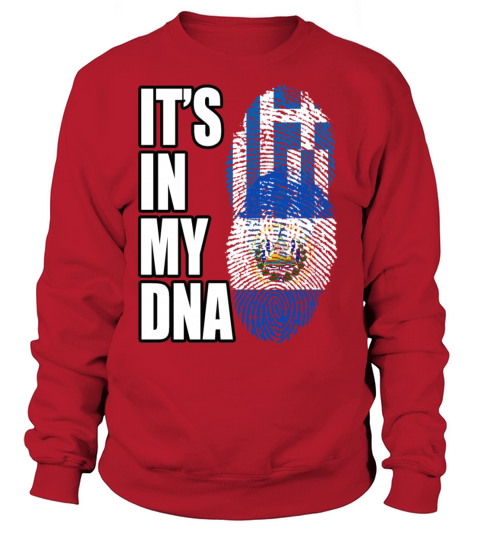 Greek And Salvadoran Mix Heritage DNA Flag Sweatshirt Unisex