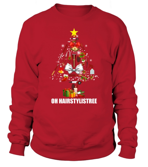 Oh Hairstylist Tree Funny Hairdresser Christmas Sweatshirt Unisex