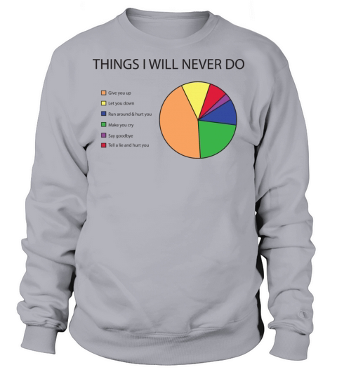 Things I will never do pie chart Sweatshirt Unisex