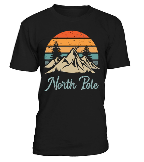 North Pole Retro Vintage Mountain Sunset Outdoors T-Shirt Unisex