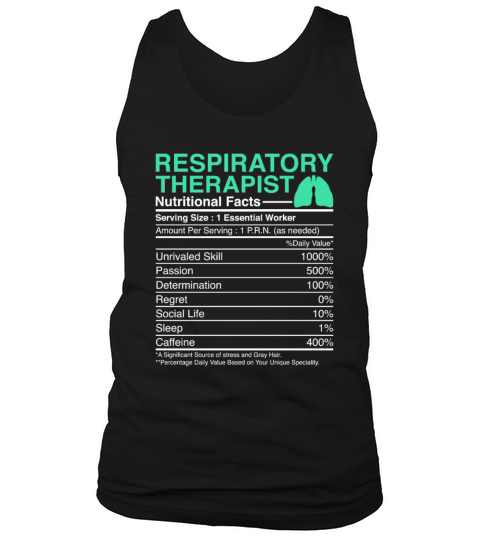 Respiratory Therapist Nutritional Facts - Lungs Tank Top Unisex