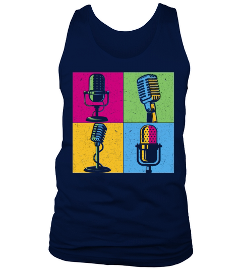 Retro Microphones Vintage Singer Presenter Tank Top Unisex