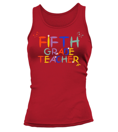Back To School Fifth Grade Teacher Colorful retro Tank top Woman