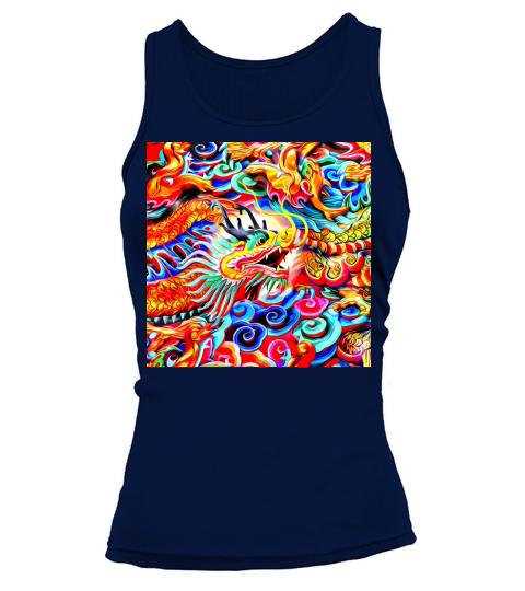 The asian dragons in color Tank top Woman