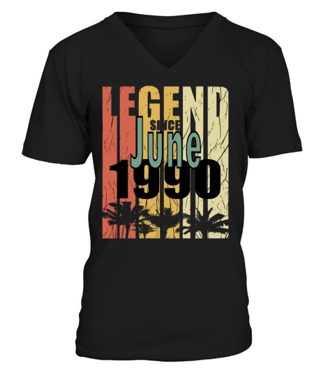 1990 vintage born in June gift V-Neck T-shirt