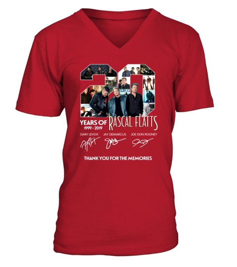 20 Years Of Rascal Flatts 1999 2019 Thank You For The Memories Signatures shirt V-Neck T-shirt