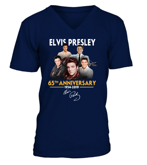 65th anniversary Elvis Presley 1954 2019 signature shirt V-Neck T-shirt