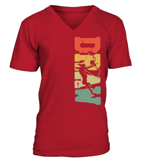 Archery Bow Archer Girl Vintage V-Neck T-shirt
