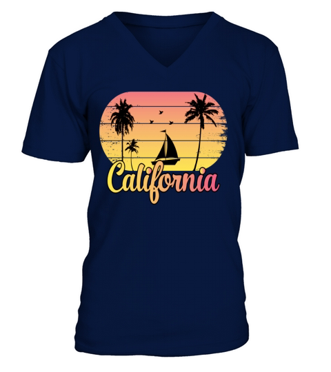 California State Souvenir The Golden State V-Neck T-shirt