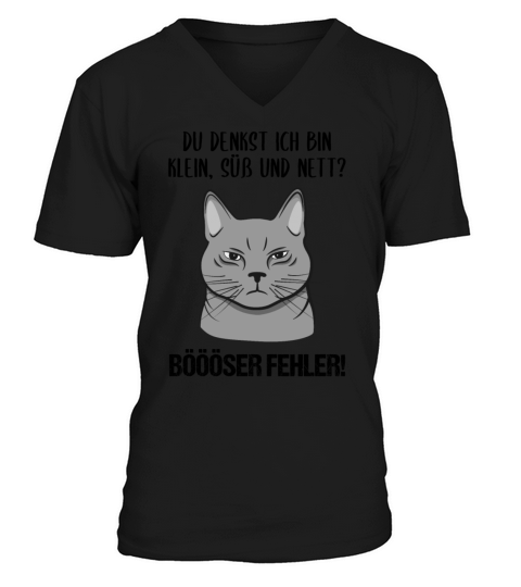 Cat Small Sweet Nice Bad Mistake Quote Gift V-Neck T-shirt