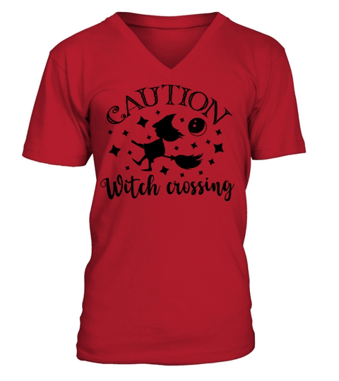 Caution witch crossing V-Neck T-shirt