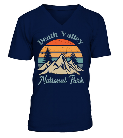 Death Valley National Park Retro Vintage Mountain V-Neck T-shirt