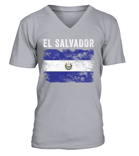 El Salvador Flag Vintage Salvadoran Flag V-Neck T-shirt