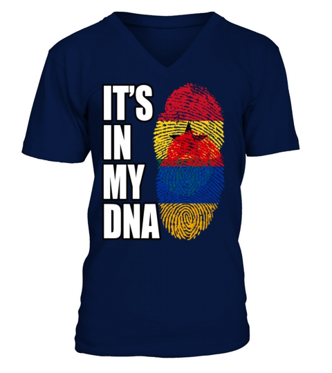 Ghanaian And Armenian Mix Heritage DNA Flag V-Neck T-shirt