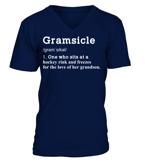 Gramsicle Funny Definition Ice Hockey Grandma Quot V-Neck T-shirt