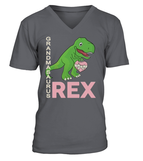 Grandmasaurus T Rex V-Neck T-shirt
