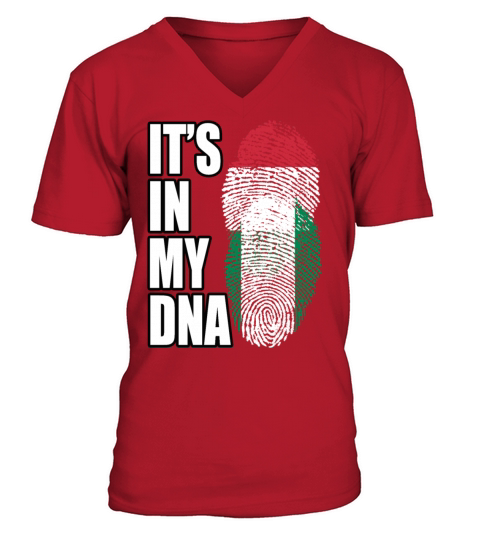 Hungarian And Nigerian Mix Heritage DNA Flag V-Neck T-shirt