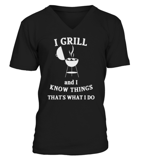 I Grill TShirts BBQ is What I Do Fathers Day Barbecue Gifts V-Neck T-shirt