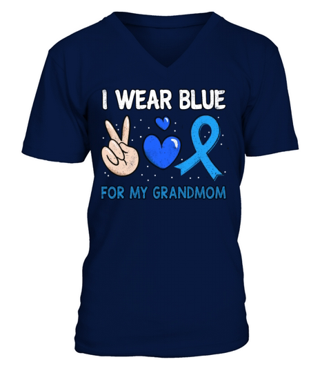 In November Blue For Grandmom Diabetes Awareness V-Neck T-shirt