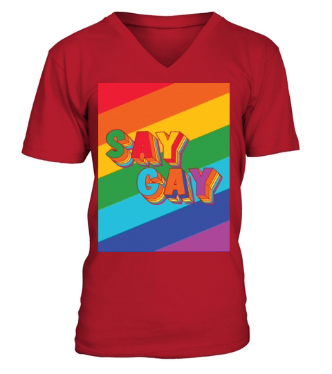 LBGT Flag Gay Pride Human Vintage Rainbow V-Neck T-shirt