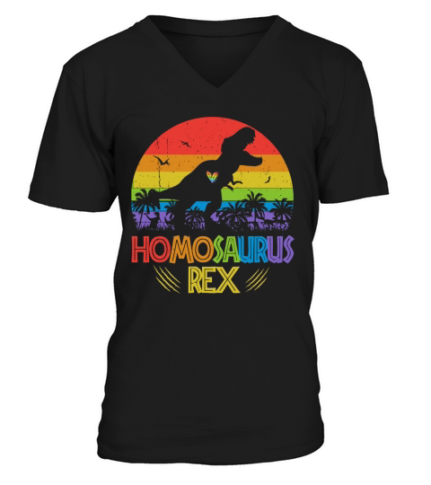 LGBT T-Rex Homosaurus Rex vintage V-Neck T-shirt