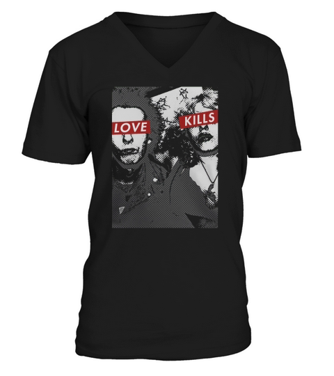 Love Kills - Sid &amp;amp; Nancy V-Neck T-shirt