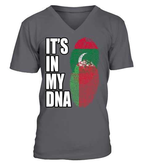 Maldivian And Belarusian Mix Heritage DNA Flag V-Neck T-shirt