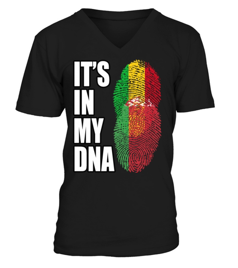 Malian And Belarusian Mix Heritage DNA Flag V-Neck T-shirt