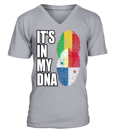 Malian And Panamanian Mix Heritage DNA Flag V-Neck T-shirt