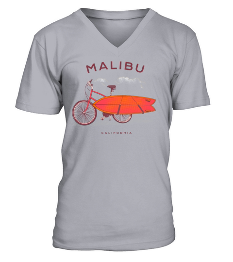 Malibu California Vintage Beach Surfing V-Neck T-shirt
