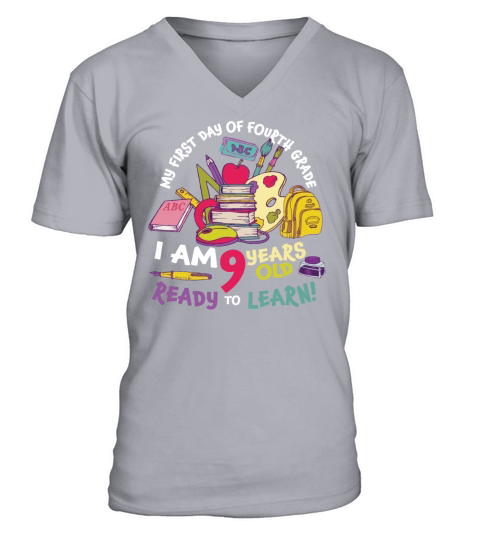 My First Day Of Fourth Grade 6 Years Old V-Neck T-shirt