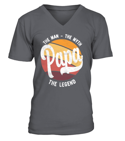Papa The Man The Myth The Legend 1 black V-Neck T-shirt