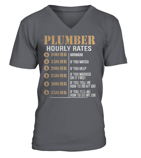 Plumber hourly rates V-Neck T-shirt