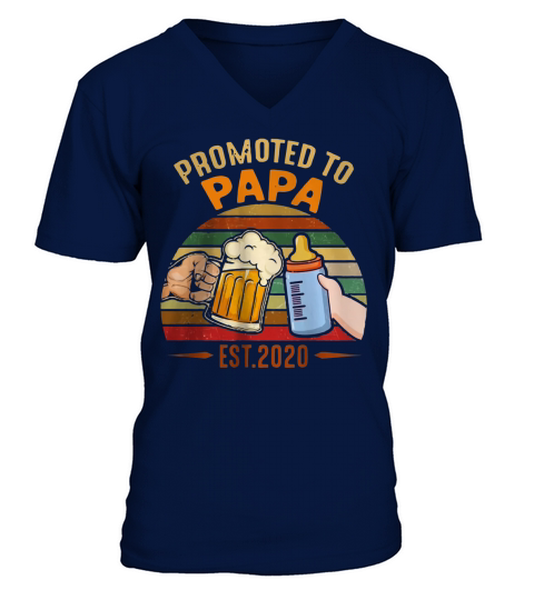 Promoted To Papa EST 2020 vintage shirt V-Neck T-shirt
