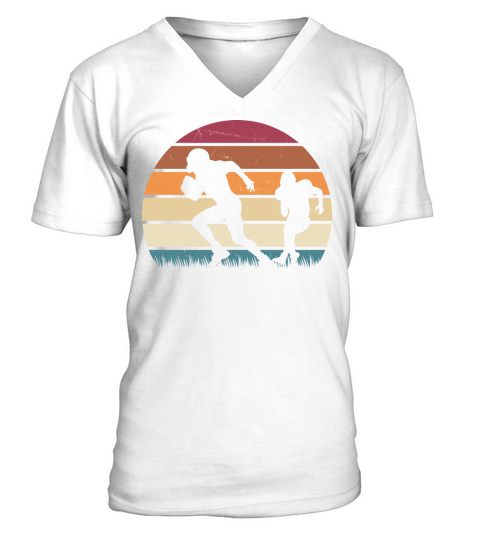 Retro American Football Player V-Neck T-shirt